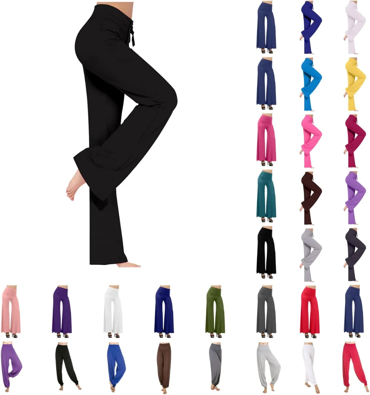 Uillui Wide Leg Pants for Women Casual Loose Yoga Sweatpants Comfy Palazzo Lounge Flowy Pant High Waist Capri Slacks Trouser