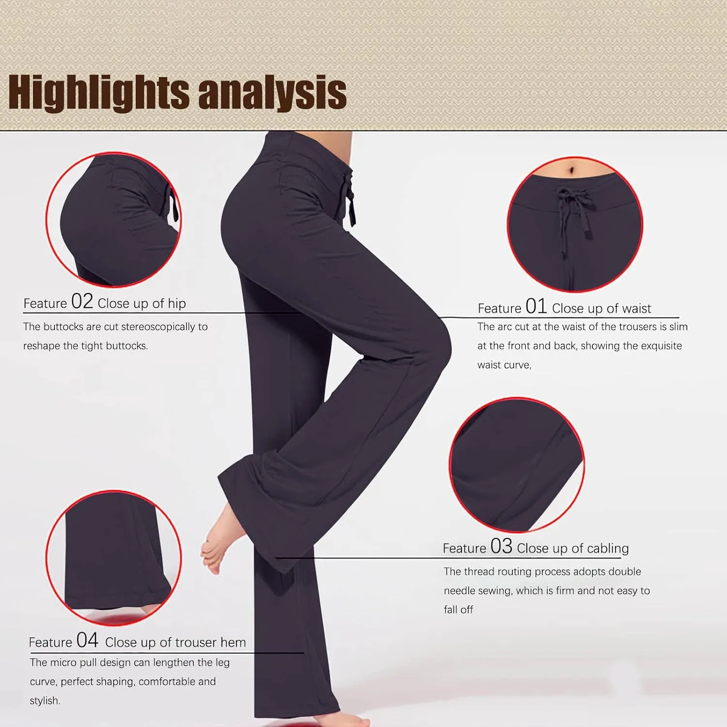 Uillui Wide Leg Pants for Women Casual Loose Yoga Sweatpants Comfy Palazzo Lounge Flowy Pant High Waist Capri Slacks Trouser