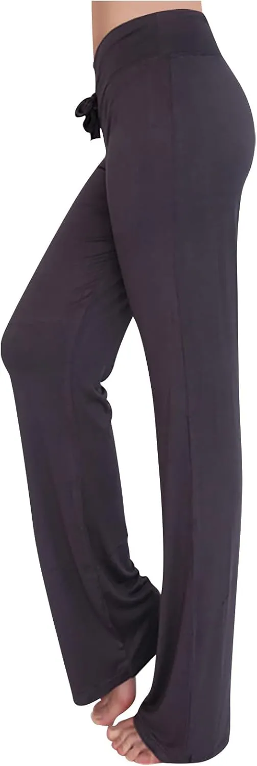Uillui Wide Leg Pants for Women Casual Loose Yoga Sweatpants Comfy Palazzo Lounge Flowy Pant High Waist Capri Slacks Trouser