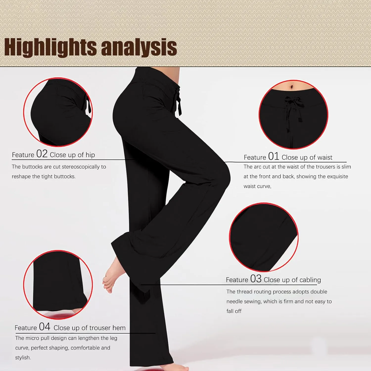 Uillui Wide Leg Pants for Women Casual Loose Yoga Sweatpants Comfy Palazzo Lounge Flowy Pant High Waist Capri Slacks Trouser
