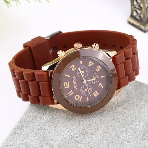 Unisex Geneva Casual Watch Women Dress Watch Quartz Military men Silicone watches Unisex Wristwatch Sports watch