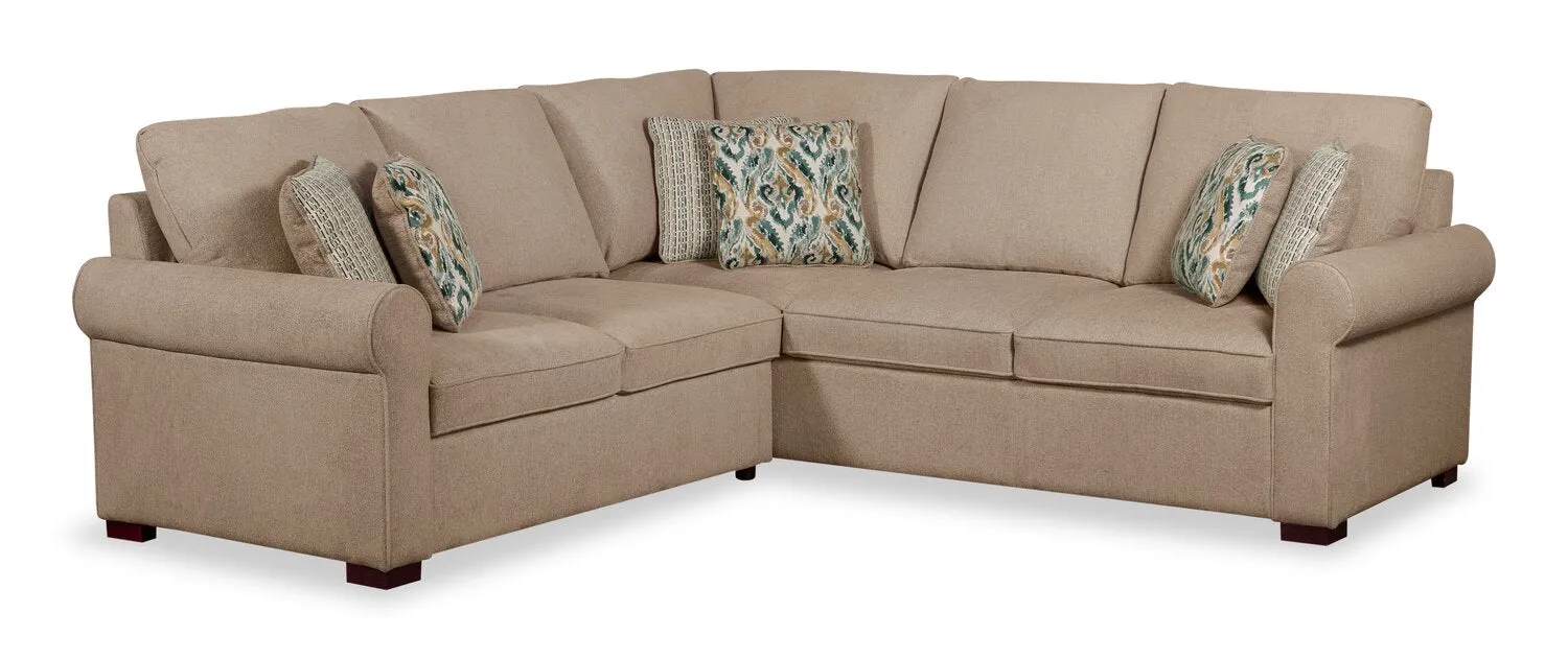 Valley 2-Piece Right-Facing Chenille Sectional - Taupe