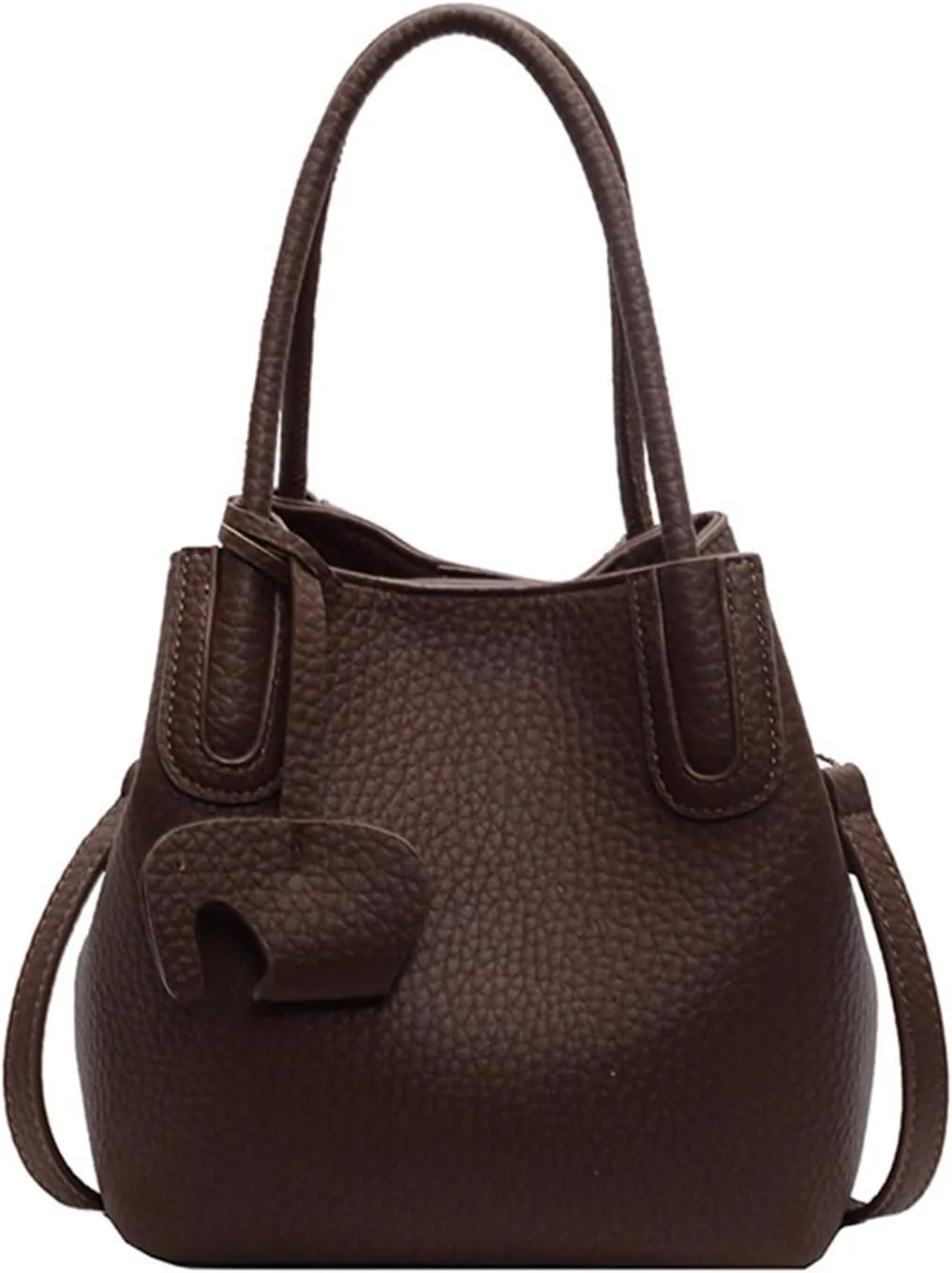 Versatile PU Leather Bucket Bag for Women  Small Crossbody Purse with Top Handle, Lightweight Shoulder Bag for Daily Use