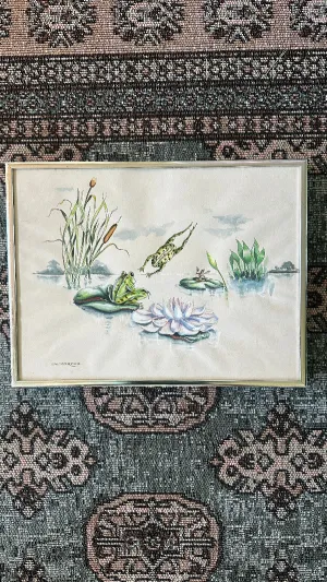 Vintage Art "Leap Frog" Caltagirone, Italy, Watercolor, Numbered Print
