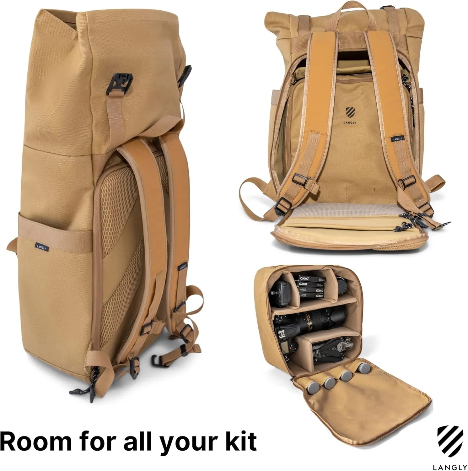 Weekender Camera Backpack  Sand, Weatherproof Removable Cube, Versatile Daypack Designed for Travel, Photographers and Videographers, DSLR, Mirrorless, Laptops, Film, Lenses