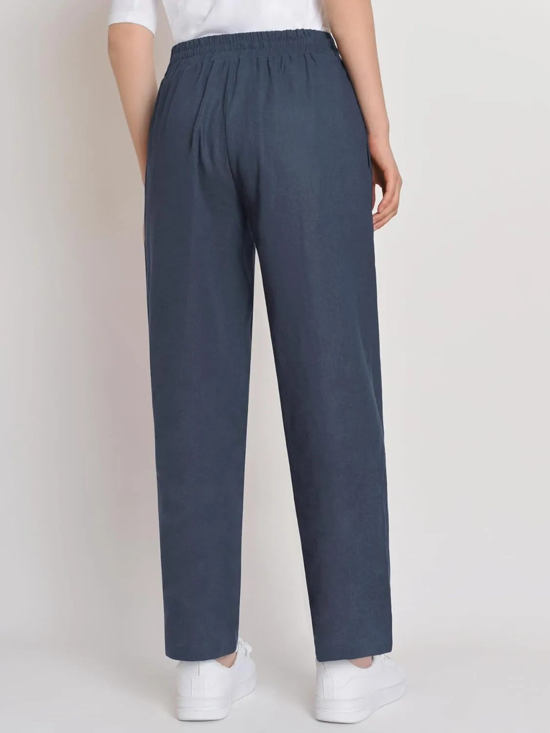 Weintee Women's Petite Linen Pants with Pockets for Summer