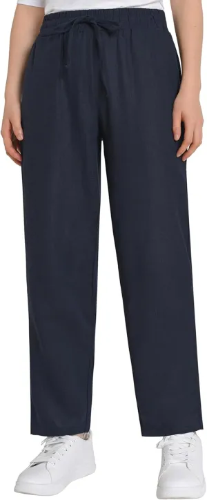 Weintee Women's Petite Linen Pants with Pockets for Summer
