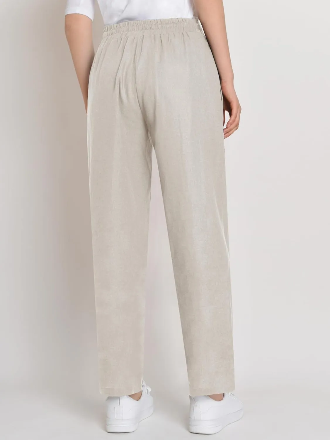 Weintee Women's Petite Linen Pants with Pockets for Summer