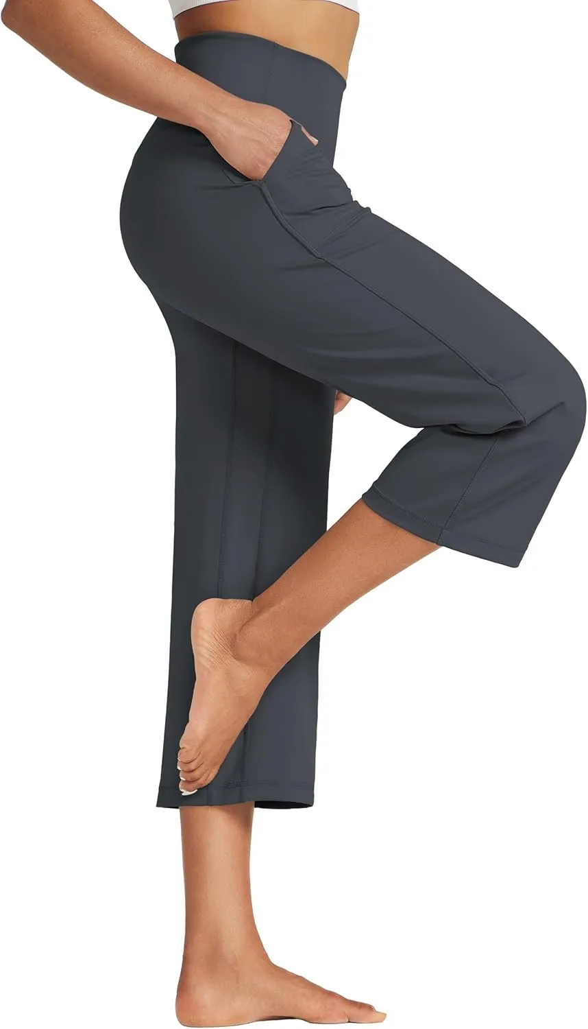 Willit Women's Yoga Capris Pants High Waist Leggings Athletic Exercise Workout Crop Capris Quick Dry 23"