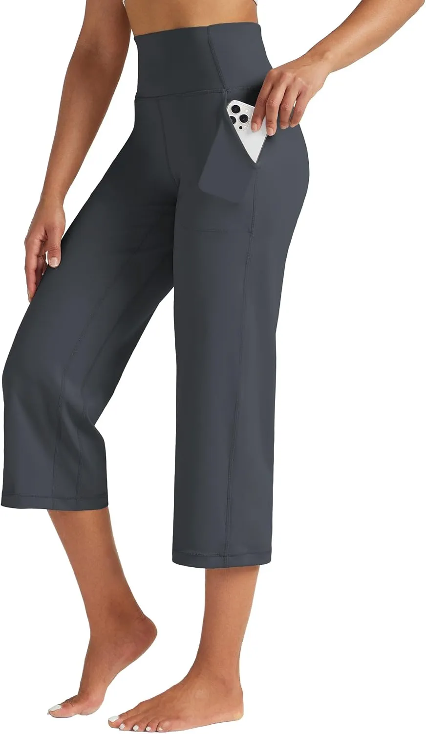 Willit Women's Yoga Capris Pants High Waist Leggings Athletic Exercise Workout Crop Capris Quick Dry 23"