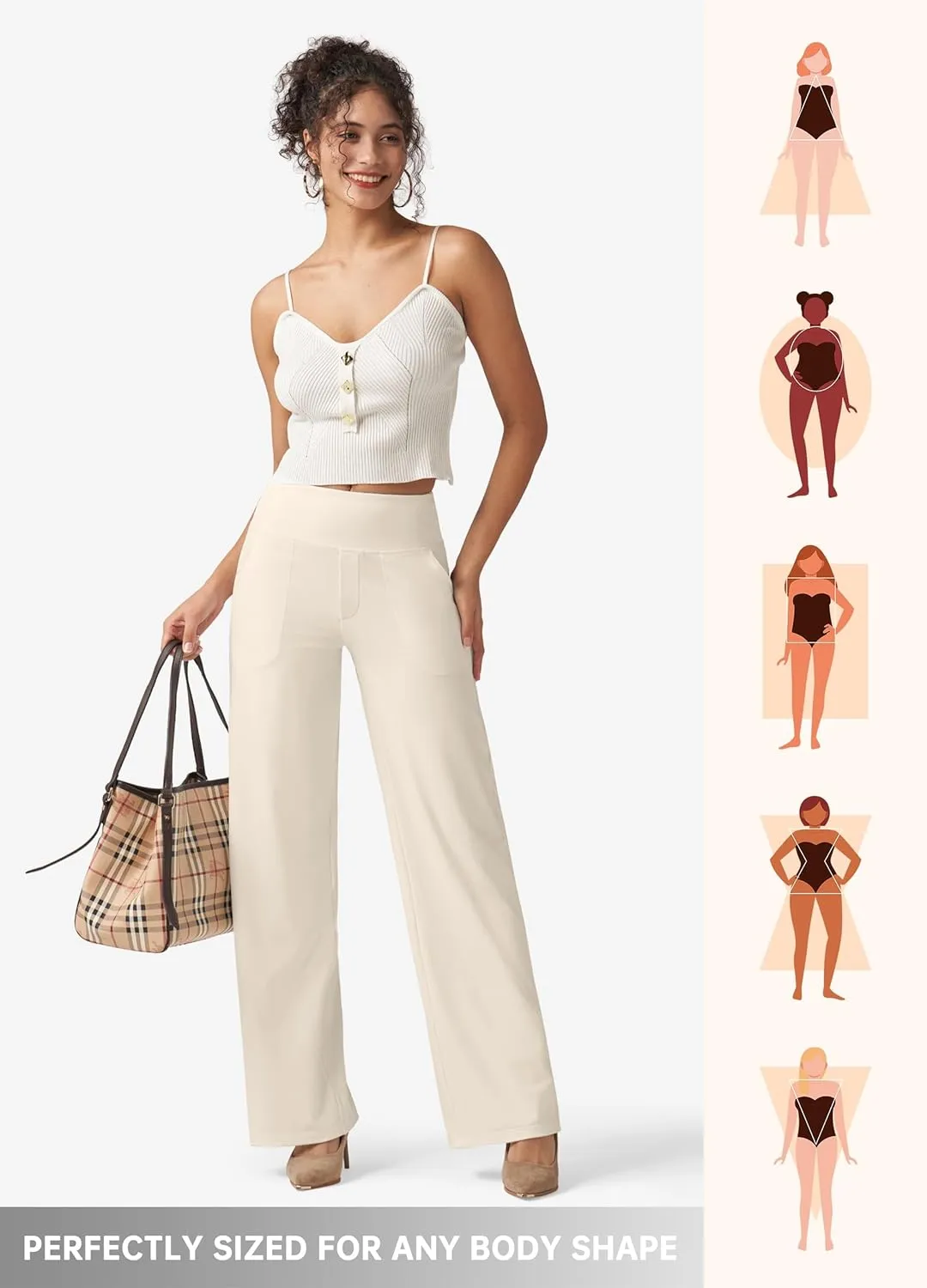 Willit Women's Yoga Pants Wide Leg Dress Work Pants Stretch Casual Pants Slacks with Pockets High Waist 28" 30" 32"