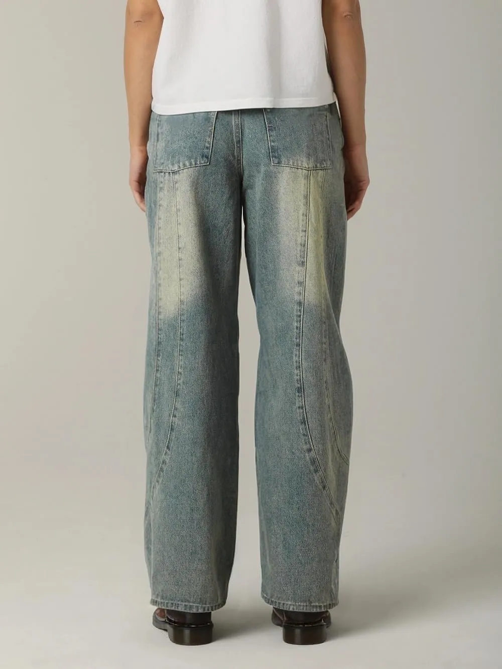 Women Wide Leg Baggy Jeans High Waisted Loose Fit Vintage Washed Boyfriend Denim Pants with Pockets