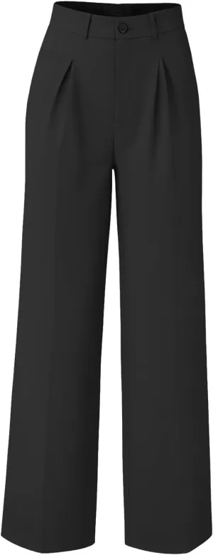 Women Wide Leg High Waisted Flowy Dress Pants Workout Casual Trousers