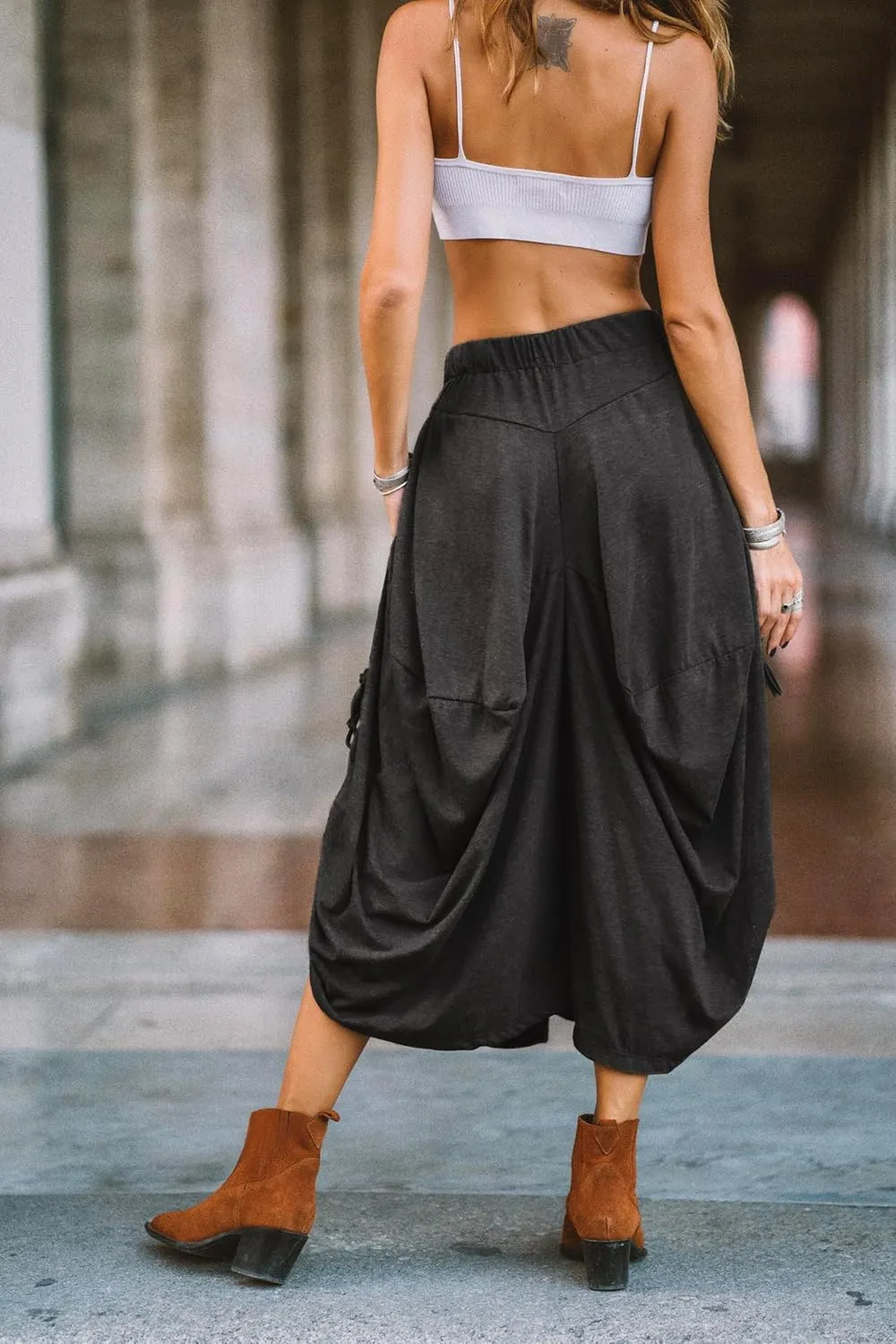 Women's Boho Cotton Harem Pants Comfy Wide Leg Pants Amisha