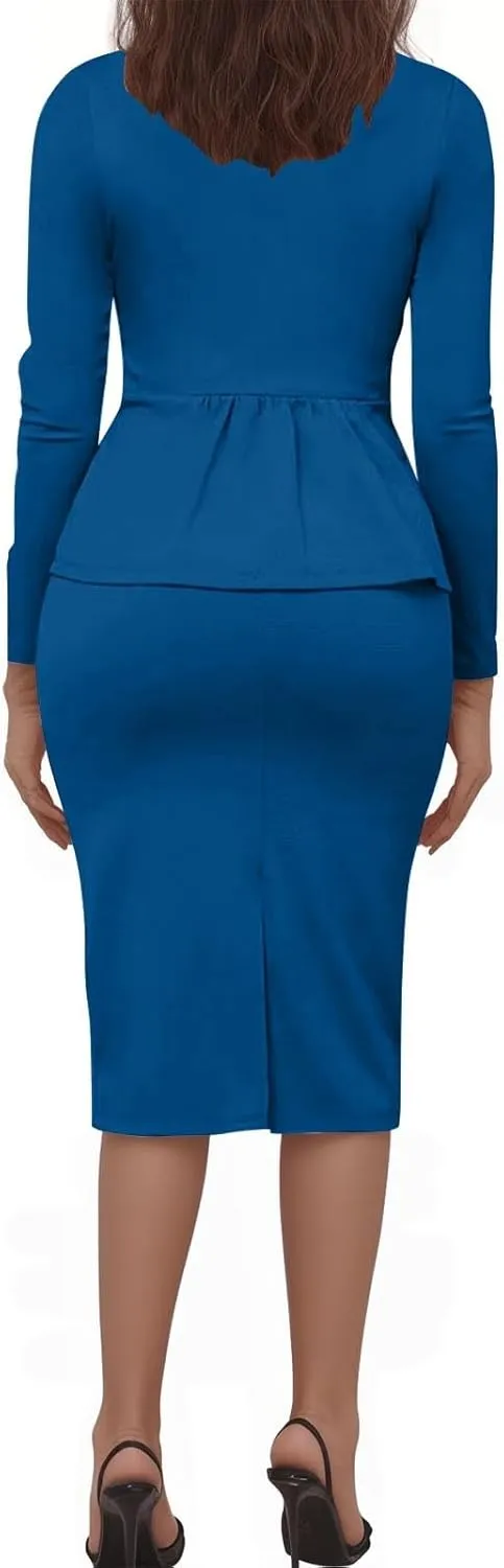 Womens Business Casual Clothes Dressy Casual Skirt Set Work Office Blazer and Pencil Skirt Blazer Set 2 Piece Outfits