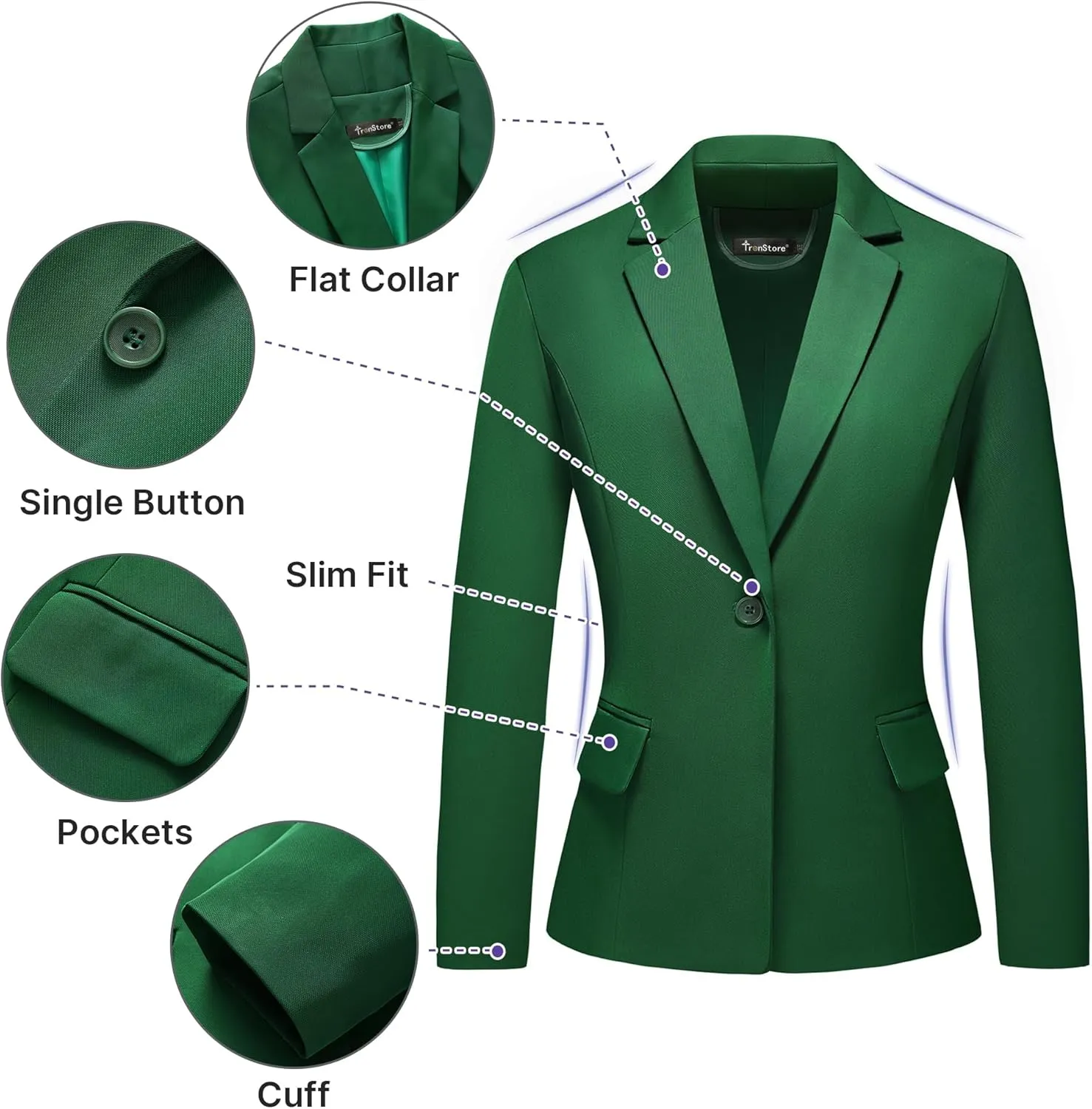 Women's Business Solid Suit 2 Piece Slim Fit Classic Blazer Pants Set for Women Formal Office
