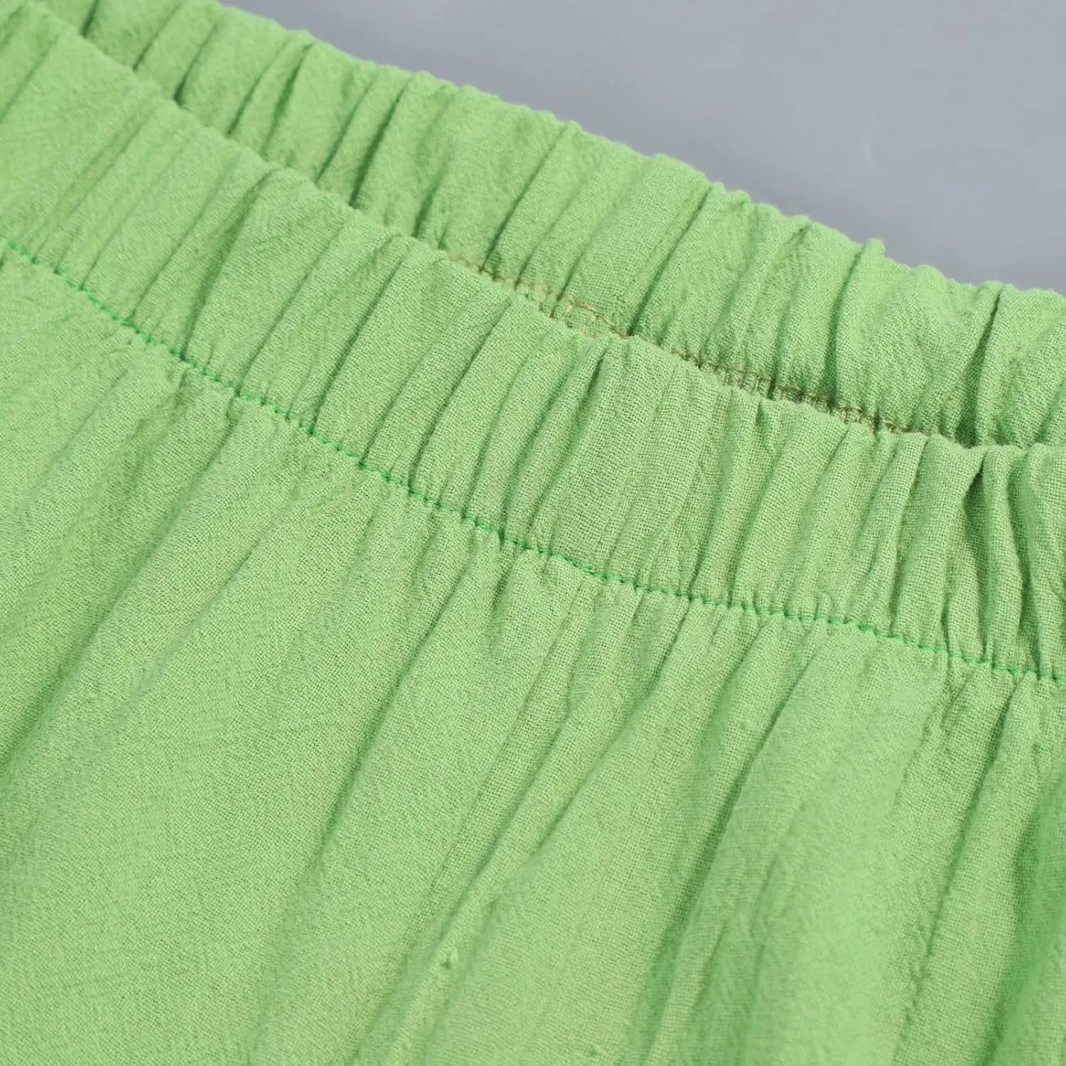 Womens Casual Cotton Linen Pants Lightweight Comfy Drawstring Loose Beach Palazzo Harem Capri Pants Trousers with Pockets