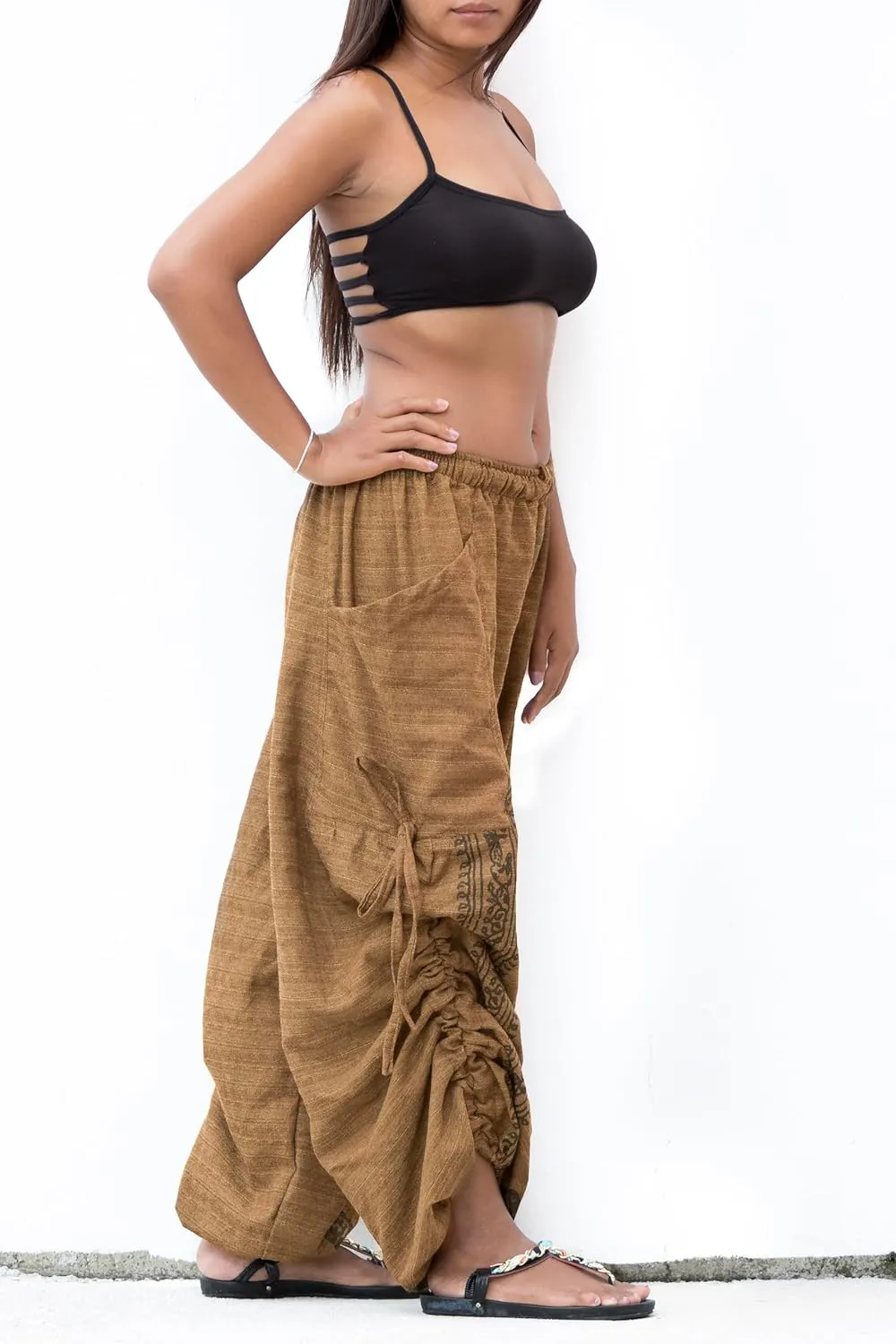 Women's Harem Cotton Pants Loose Fit Comfy Yoga Pants with Pockets