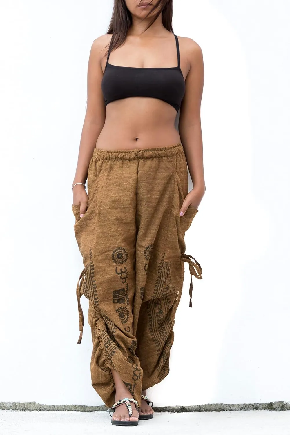 Women's Harem Cotton Pants Loose Fit Comfy Yoga Pants with Pockets