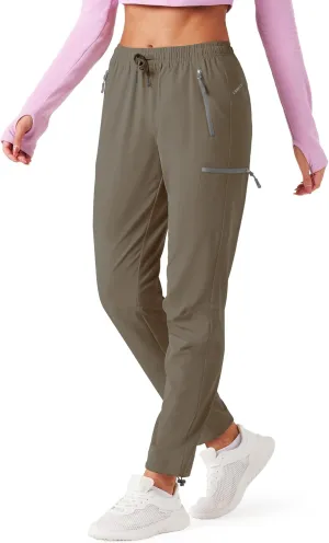 Women's Hiking Cargo Pants Outdoor Lightweight Quick Dry Water Resistant UPF 50  Capris Pants with Zipper Pockets
