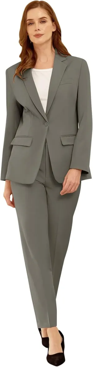 Womens Suit 2 Piece Slim Fit Outfits Suits Professional Blazer with Pants Dressy Casual Suiting Business Office Sets for Work