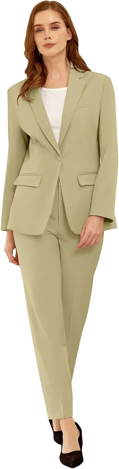 Womens Suit 2 Piece Slim Fit Outfits Suits Professional Blazer with Pants Dressy Casual Suiting Business Office Sets for Work
