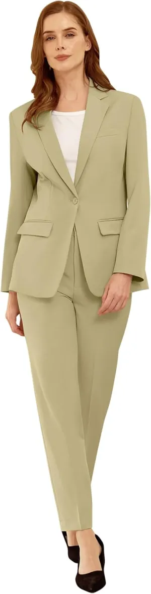 Womens Suit 2 Piece Slim Fit Outfits Suits Professional Blazer with Pants Dressy Casual Suiting Business Office Sets for Work