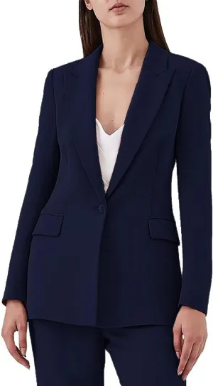 Women's Suiting 2 Piece One Button Dressy Pantsuit for Women Professional Wedding Suit Casual