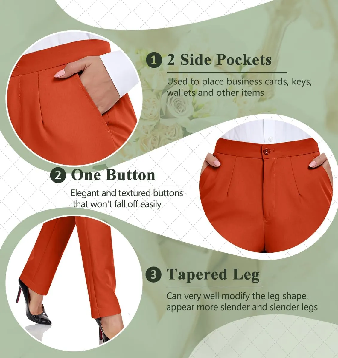 Women's Suits for Work Professional, 2 Piece Office Work Suit Set, Slim Fit One Button Blazer Jacket and Pants Set