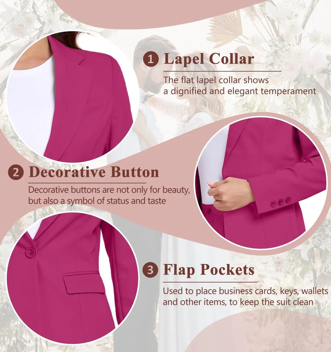 Women's Suits for Work Professional, 2 Piece Office Work Suit Set, Women's Suit Formal Wear