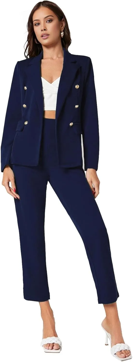 Women's Suits for Work Professional Business Attire 2 Piece Blazer and Pants Set