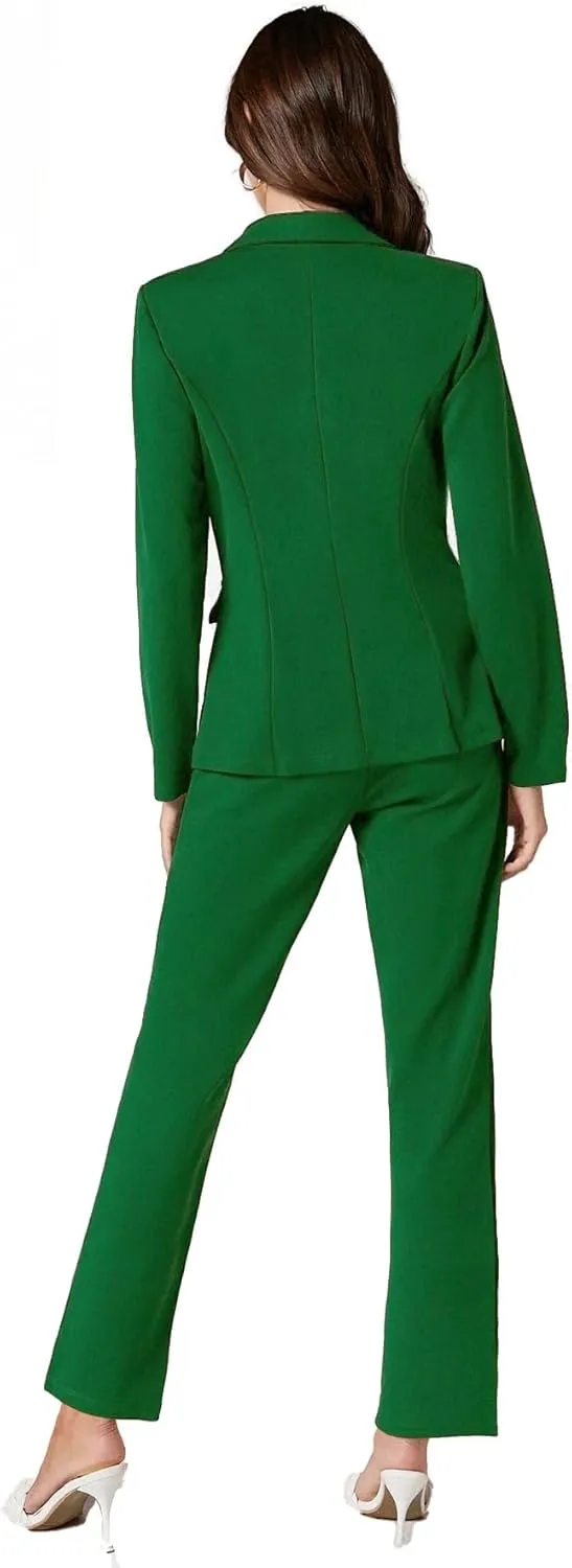 Women's Suits for Work Professional Business Attire 2 Piece Blazer and Pants Set