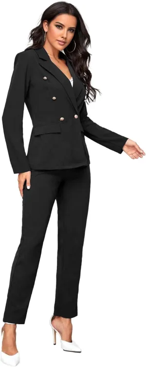 Women's Suits for Work Professional Business Attire 2 Piece Blazer and Pants Set