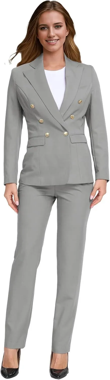 Women's Suits for Work Professional Business Attire 2 Piece Blazer and Pants Set
