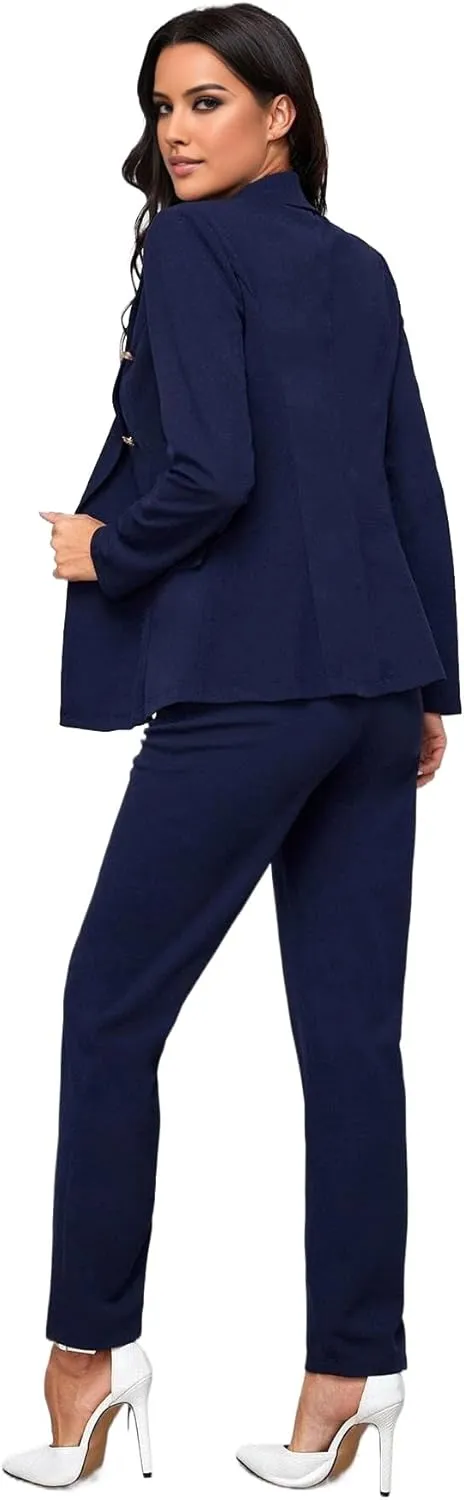 Women's Suits for Work Professional Business Attire 2 Piece Blazer and Pants Set