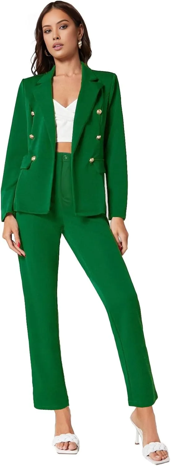 Women's Suits for Work Professional Business Attire 2 Piece Blazer and Pants Set
