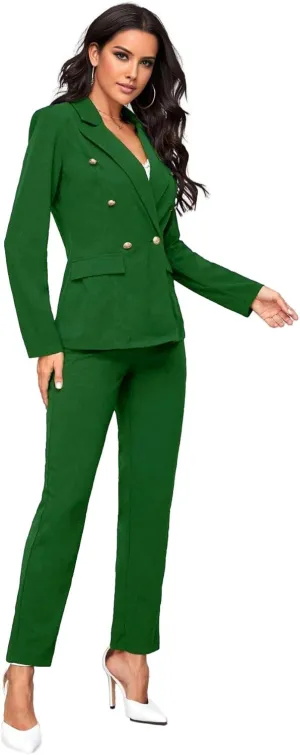 Women's Suits for Work Professional Business Attire 2 Piece Blazer and Pants Set