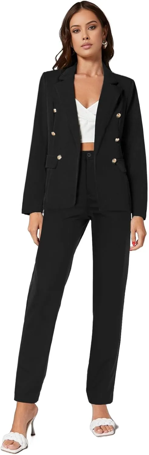 Women's Suits for Work Professional Business Attire 2 Piece Blazer and Pants Set