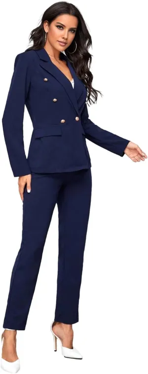 Women's Suits for Work Professional Business Attire 2 Piece Blazer and Pants Set