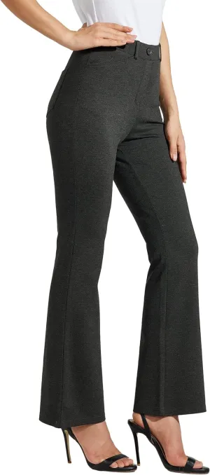 Women's Yoga Dress Pants Bootcut Work Slacks Stretch Office with Belt Loops 4 Pockets 28/29"/30"/31"/33"