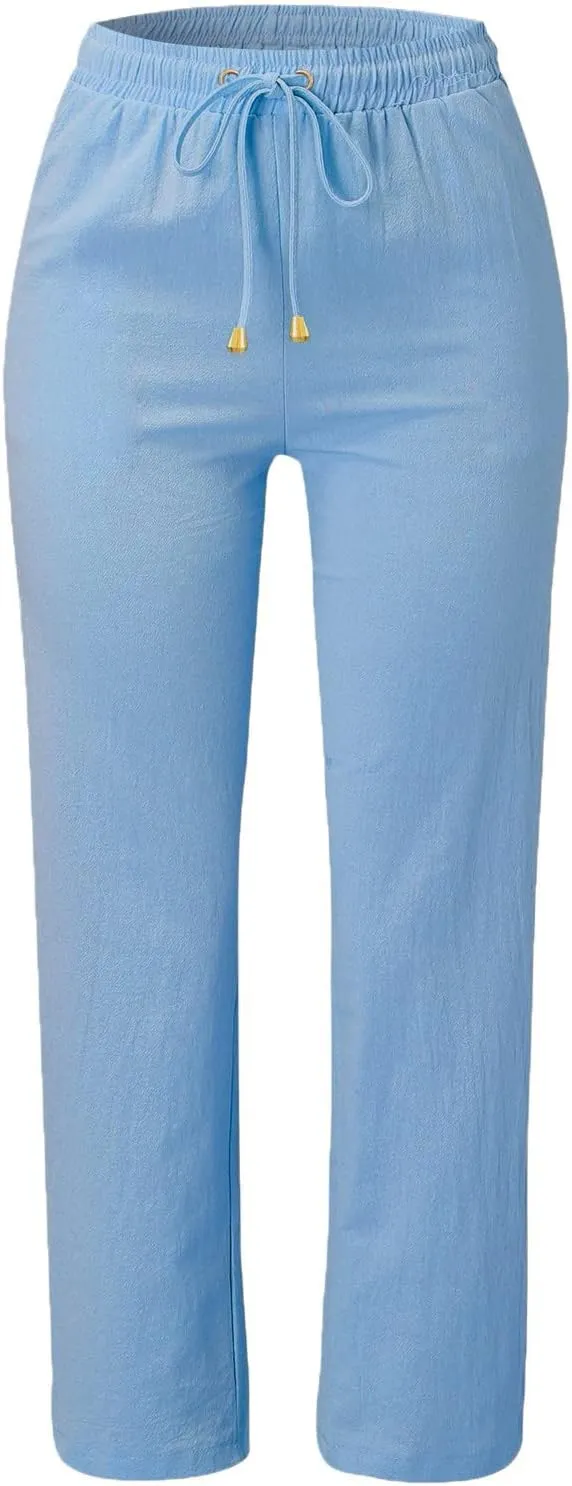 Women's Yoga Pants with Pockets Comfy Stretch Loose Wide Leg Casual Pants Breathable Running Workout Lounge Pants