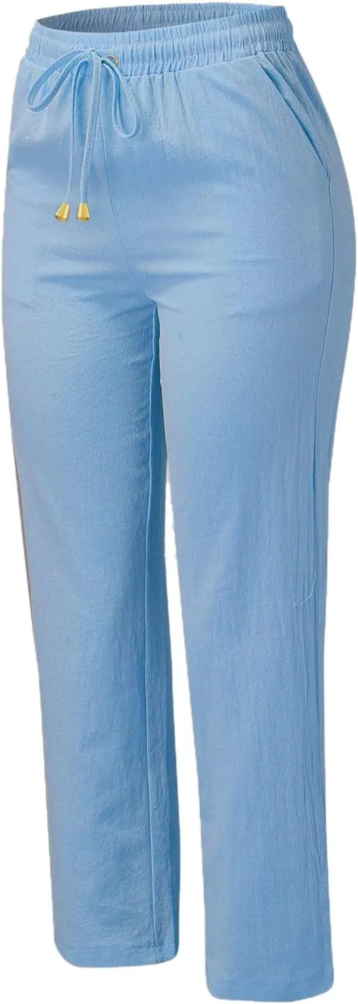 Women's Yoga Pants with Pockets Comfy Stretch Loose Wide Leg Casual Pants Breathable Running Workout Lounge Pants