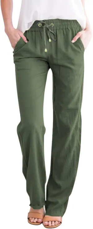 Women's Yoga Pants with Pockets Comfy Stretch Loose Wide Leg Casual Pants Breathable Running Workout Lounge Pants