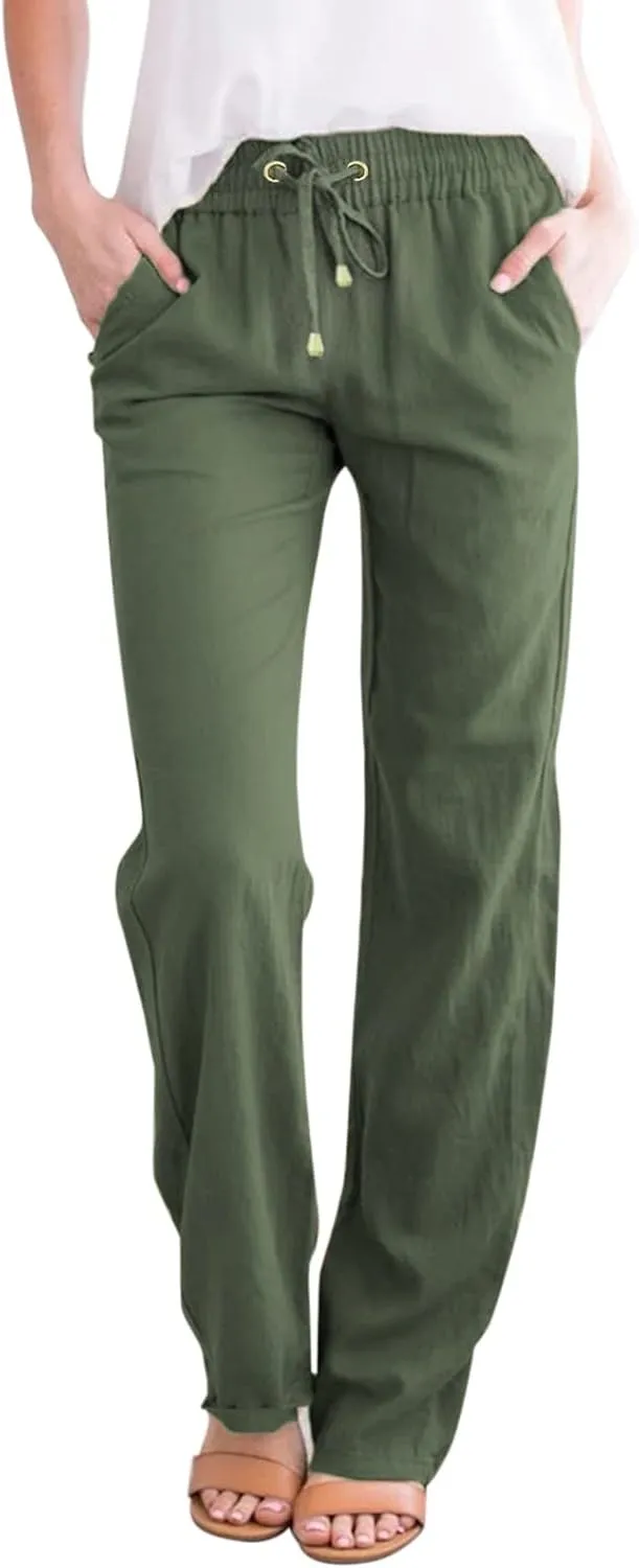 Women's Yoga Pants with Pockets Comfy Stretch Loose Wide Leg Casual Pants Breathable Running Workout Lounge Pants