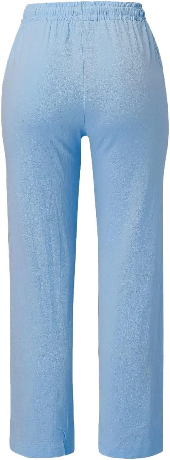 Women's Yoga Pants with Pockets Comfy Stretch Loose Wide Leg Casual Pants Breathable Running Workout Lounge Pants