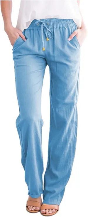 Women's Yoga Pants with Pockets Comfy Stretch Loose Wide Leg Casual Pants Breathable Running Workout Lounge Pants