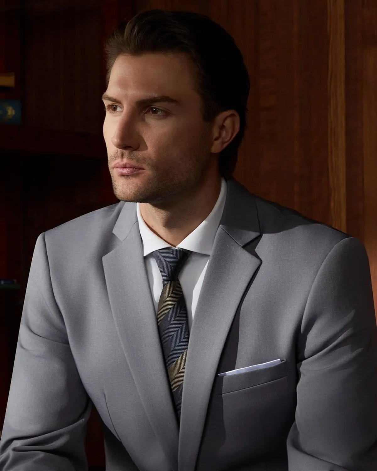 WULFUL Men's 2 Piece Suits Slim Fit Two Button Blazer Jacket Pants Set for Party,Wedding and Business