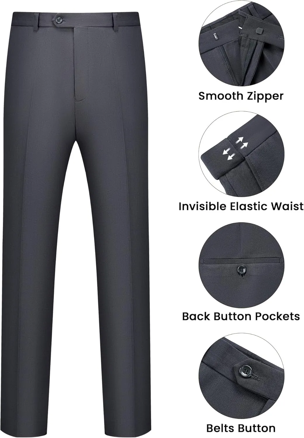 WULFUL Men's 2 Piece Suits Slim Fit Two Button Blazer Jacket Pants Set for Party,Wedding and Business