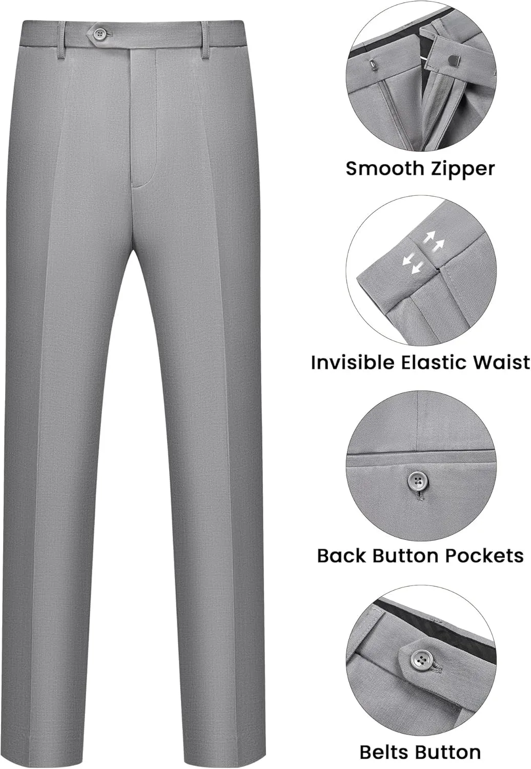 WULFUL Men's 2 Piece Suits Slim Fit Two Button Blazer Jacket Pants Set for Party,Wedding and Business