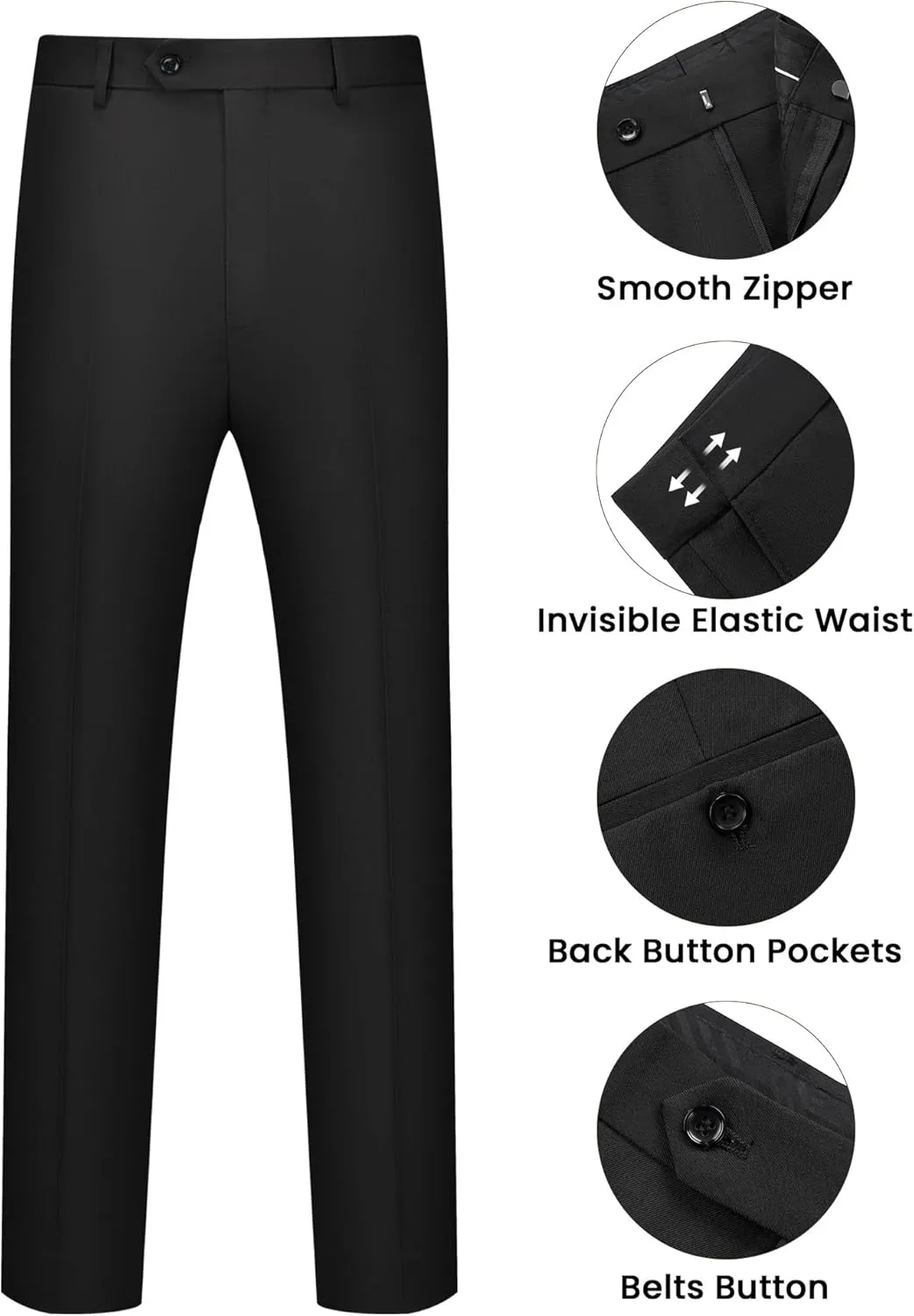 WULFUL Men's 2 Piece Suits Slim Fit Two Button Blazer Jacket Pants Set for Party,Wedding and Business